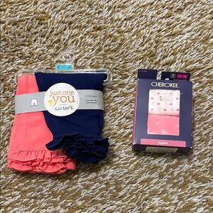 Carter's Pink and Navy Tights Set